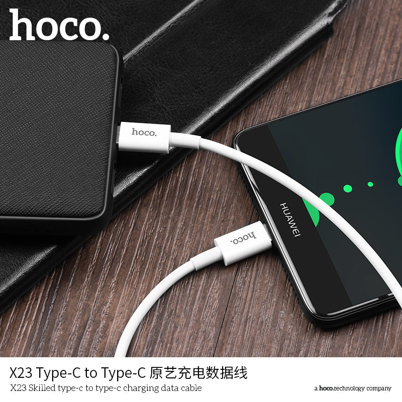 hoco. X23 Type-C to Type-C Original Art Charging Cable White