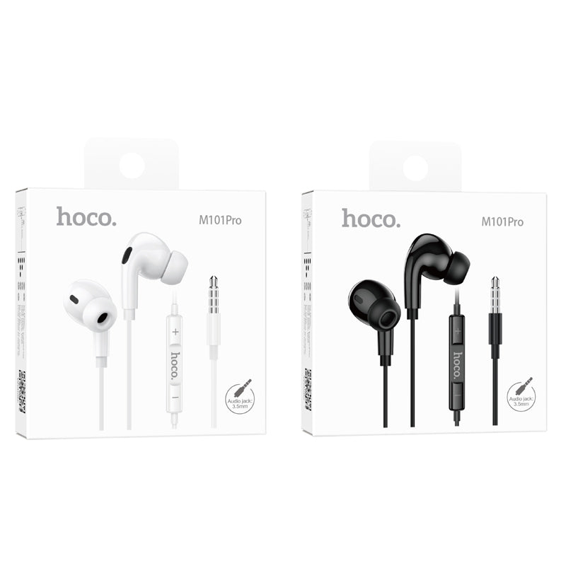 hoco. Crystal 3.5mm Earphones with Microphone M101 Pro Black