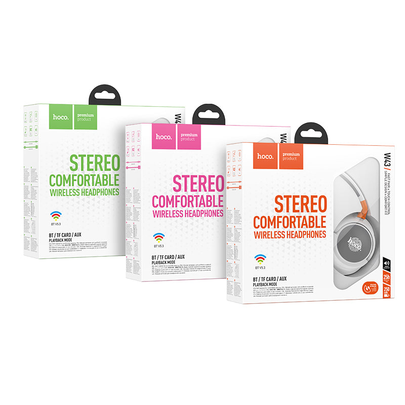 hoco. Wireless Headphones Stereo Comfortable Bluetooth Headset 25hrs W43