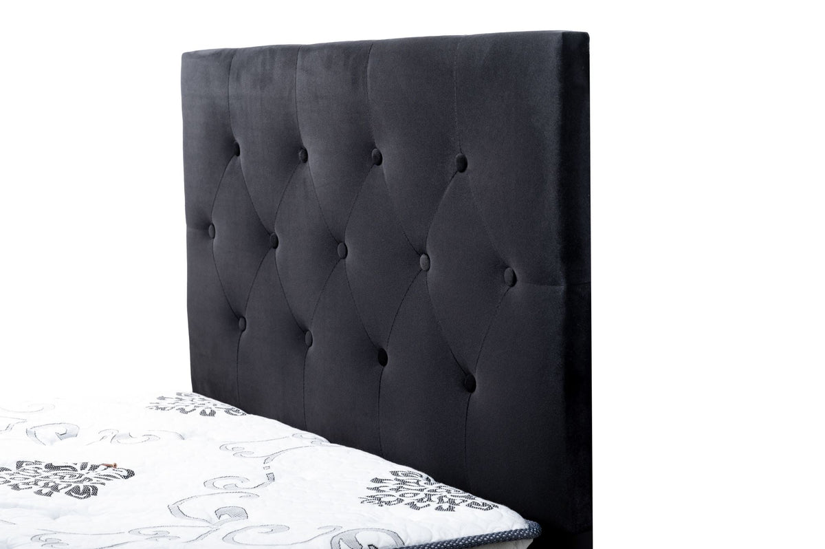 Fenland Headboard Black Velvet Single Size