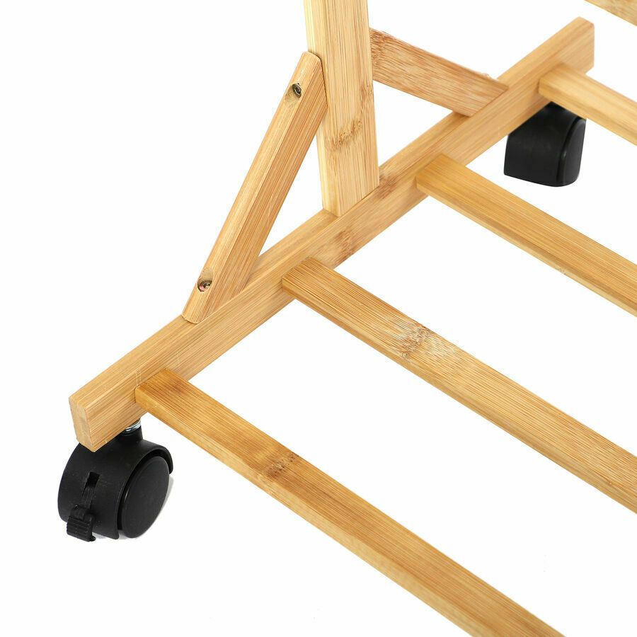 Bamboo Clothes stand with Coat Rack 100*155cm