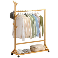 Bamboo Clothes stand with Coat Rack 100*155cm