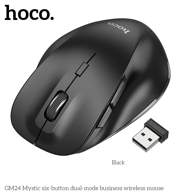 Hoco GM24 Six-Button Dual-Mode Wireless Mouse - Black