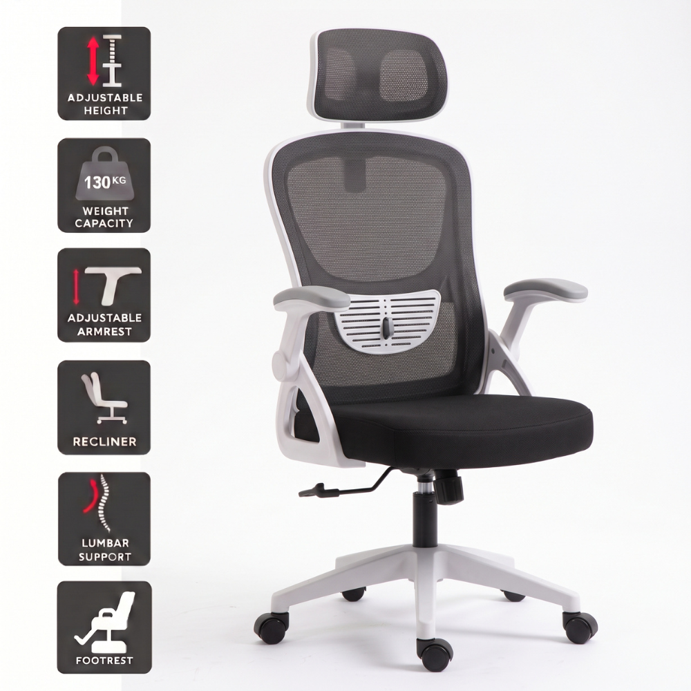 Ergonomic Gaming Chair O88 - Black & White