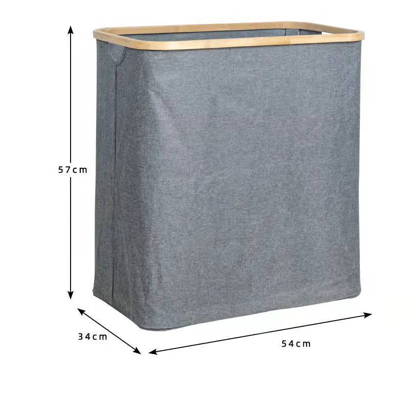 Laundry Basket Hamper with Lid - Black/Grey