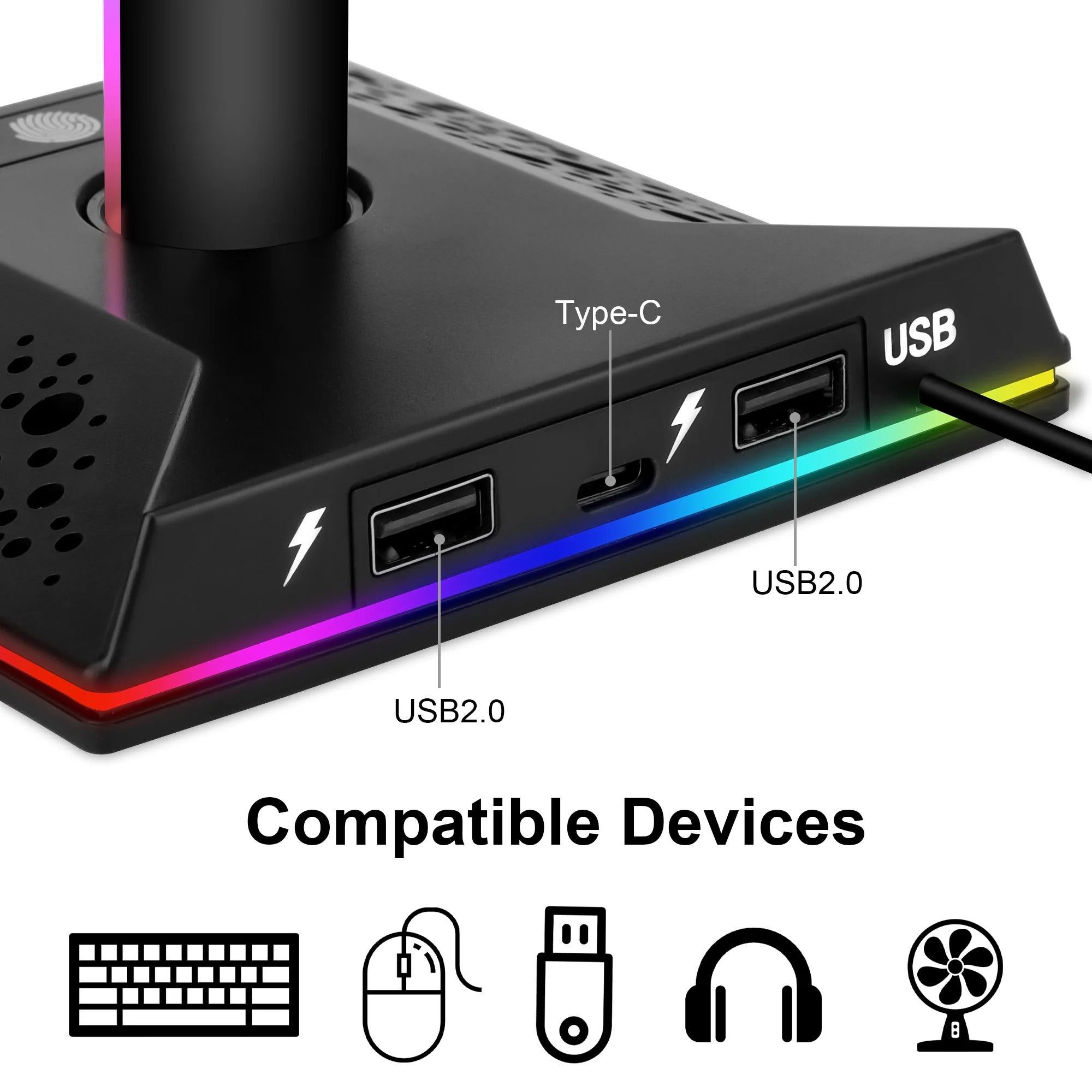 Gaming RGB Controller and Headset Stand