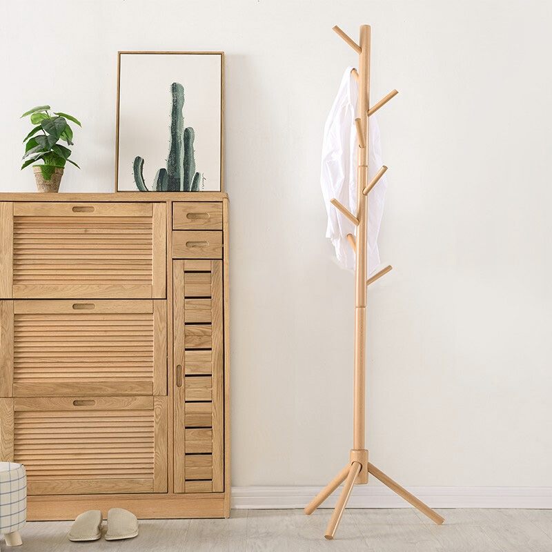 Solid Wood Coat Rack 8 Hook