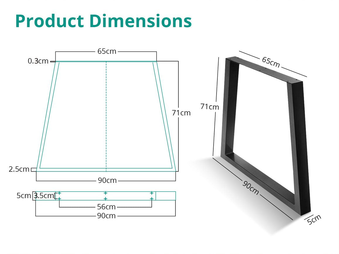 2PCs Heavy Duty DIY Steel Table Leg