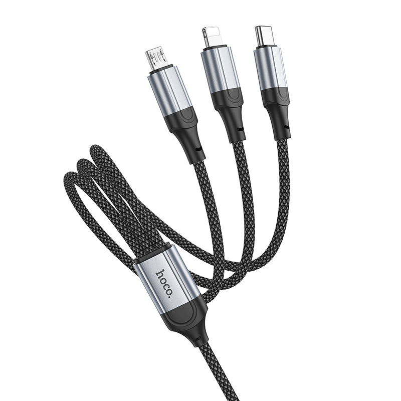hoco. 3-in-1 iPhone Lightning Micro-USB Type-C Charging Data Cable X102