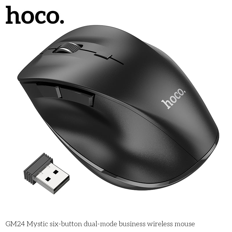Hoco GM24 Six-Button Dual-Mode Wireless Mouse - Black