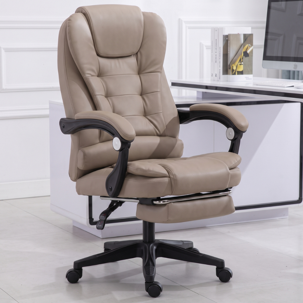 Workspace Executive Chair with Footrest - Khaki