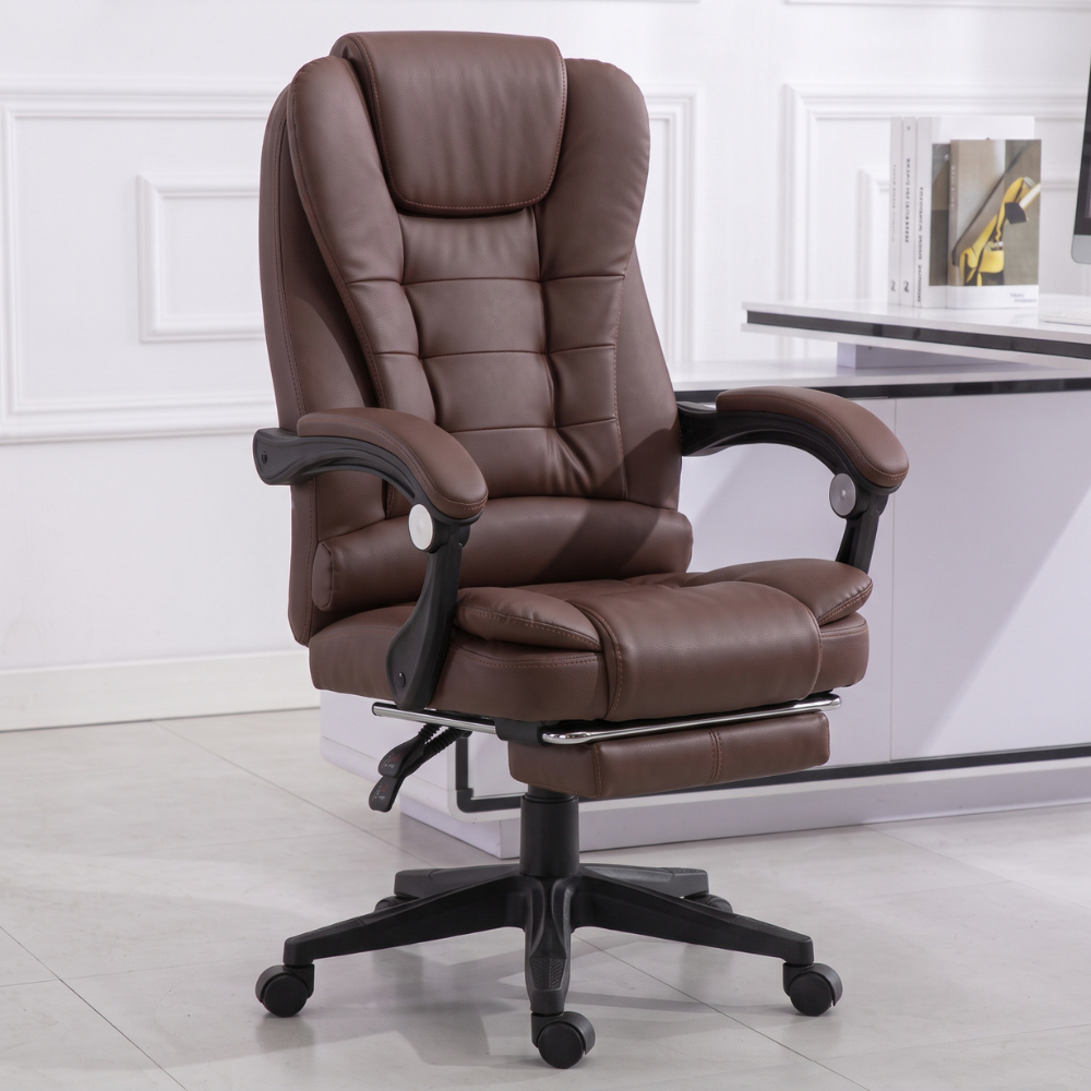Workspace Executive Chair with Footrest - Brown