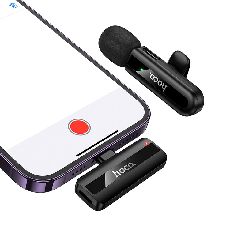 Hoco L20 Lightning Wireless Lavalier Microphone for iPhone