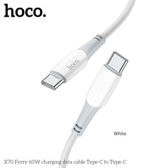 hoco. X70 Type-C to Type-C Vanco 60W Charging Cable White