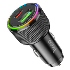 hoco. NZ14A  Fast PD20W+QC3.0 Car Charger Black