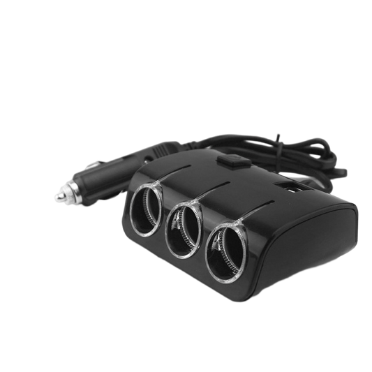 3-in-1 Car Charger Socket with 2 USB Ports