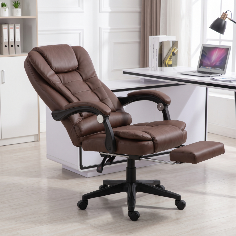 Workspace Executive Chair with Footrest - Brown