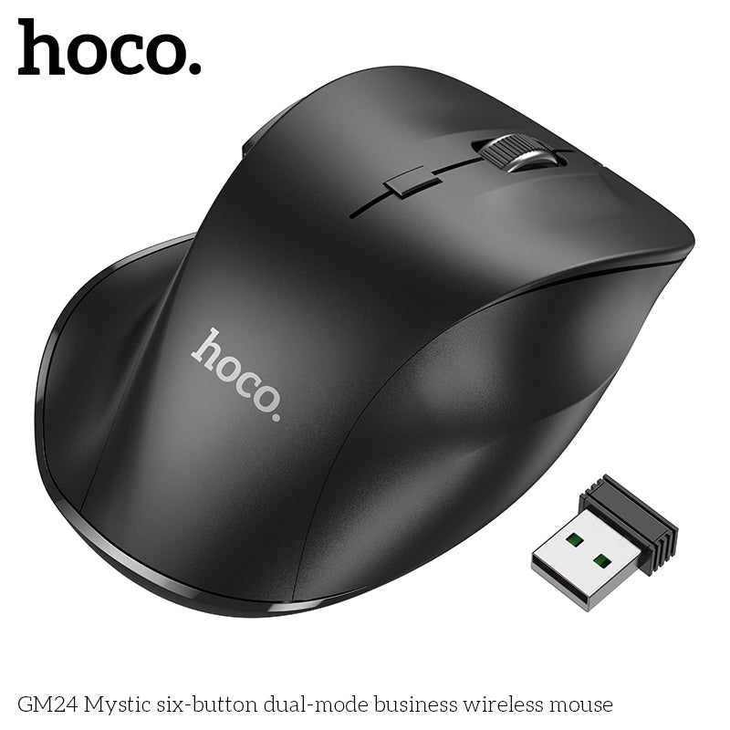 Hoco GM24 Six-Button Dual-Mode Wireless Mouse - Black