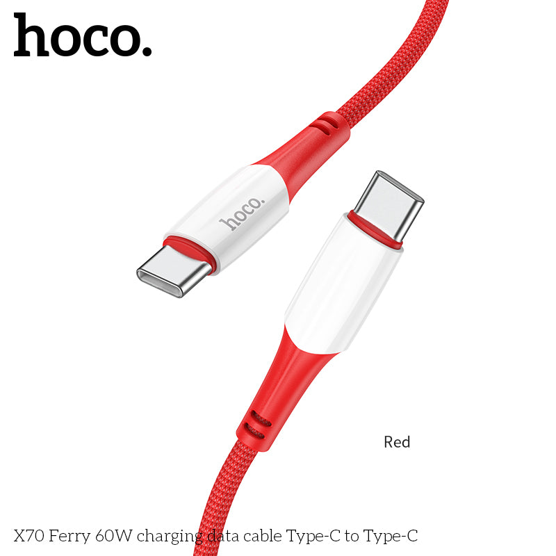 Hoco X70 USB-C to USB-C 60W Charging Cable - White