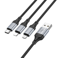 hoco. 3-in-1 iPhone Lightning Micro-USB Type-C Charging Data Cable X102