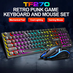 T-Wolf TF-270 Wired Gaming Keyboard and Mouse Set with Backlighting