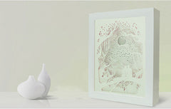Papercut Light Box (Moon Lover)  Wooden Frame
