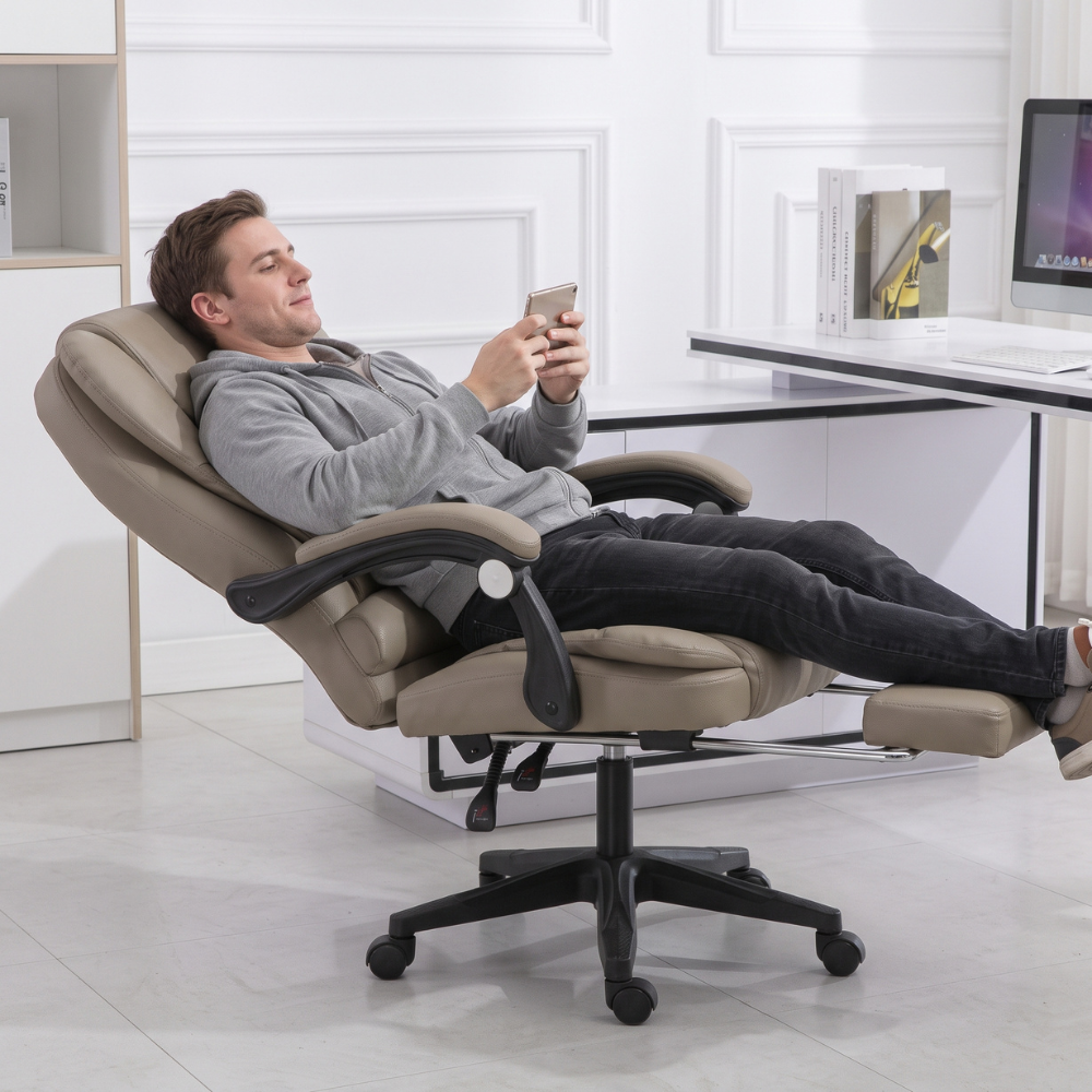 Workspace Executive Chair with Footrest - Khaki