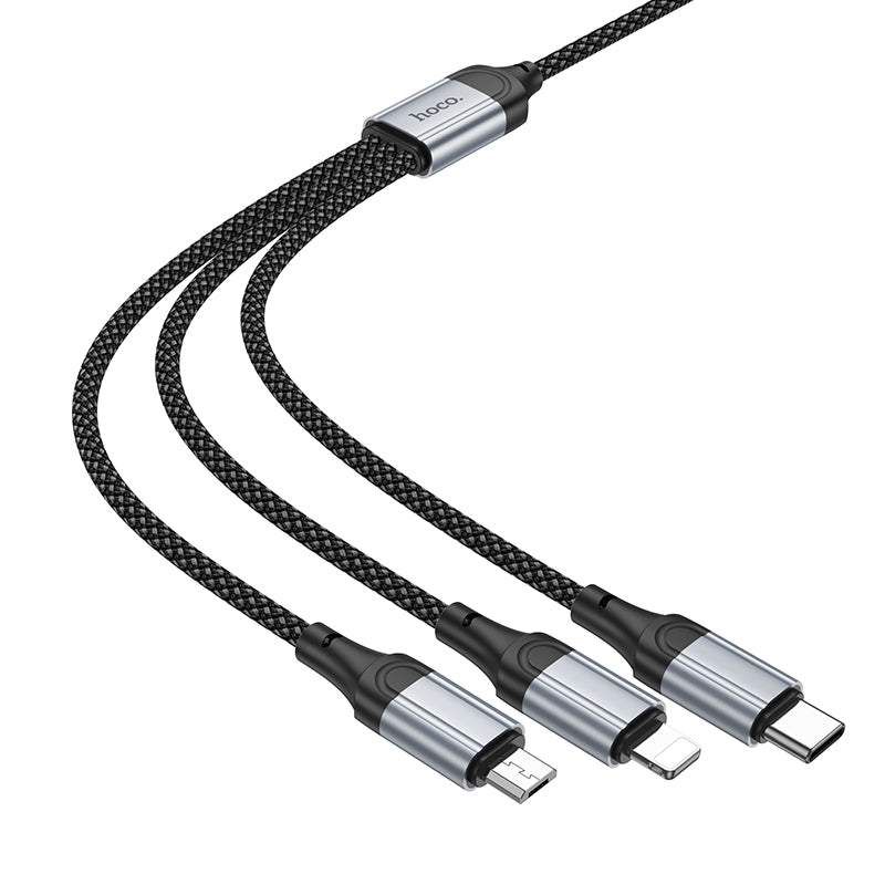 hoco. 3-in-1 iPhone Lightning Micro-USB Type-C Charging Data Cable X102