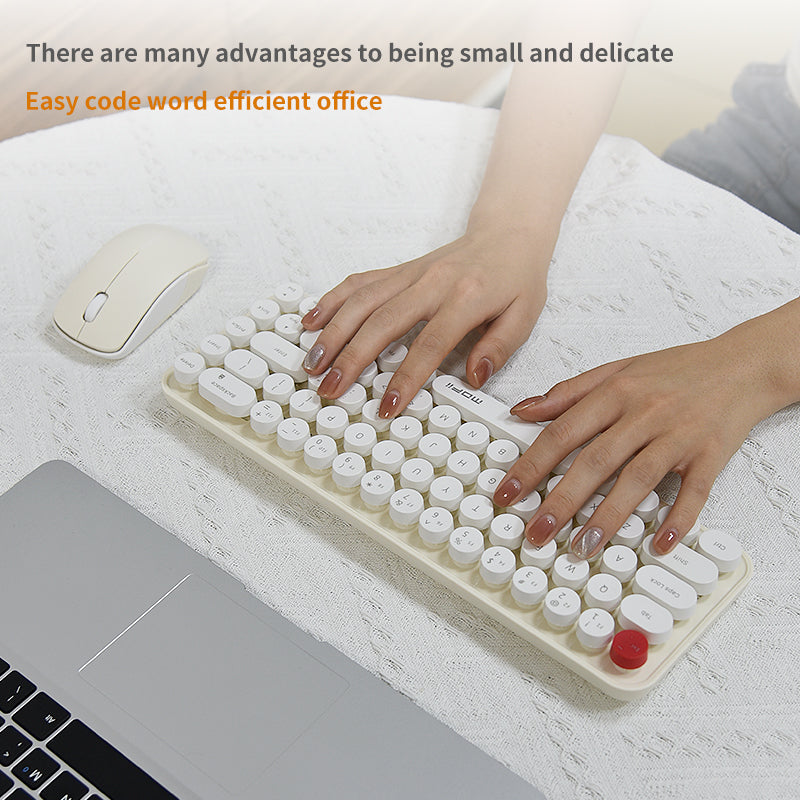 MOFII Wireless Keyboard and Mouse Set - off-white