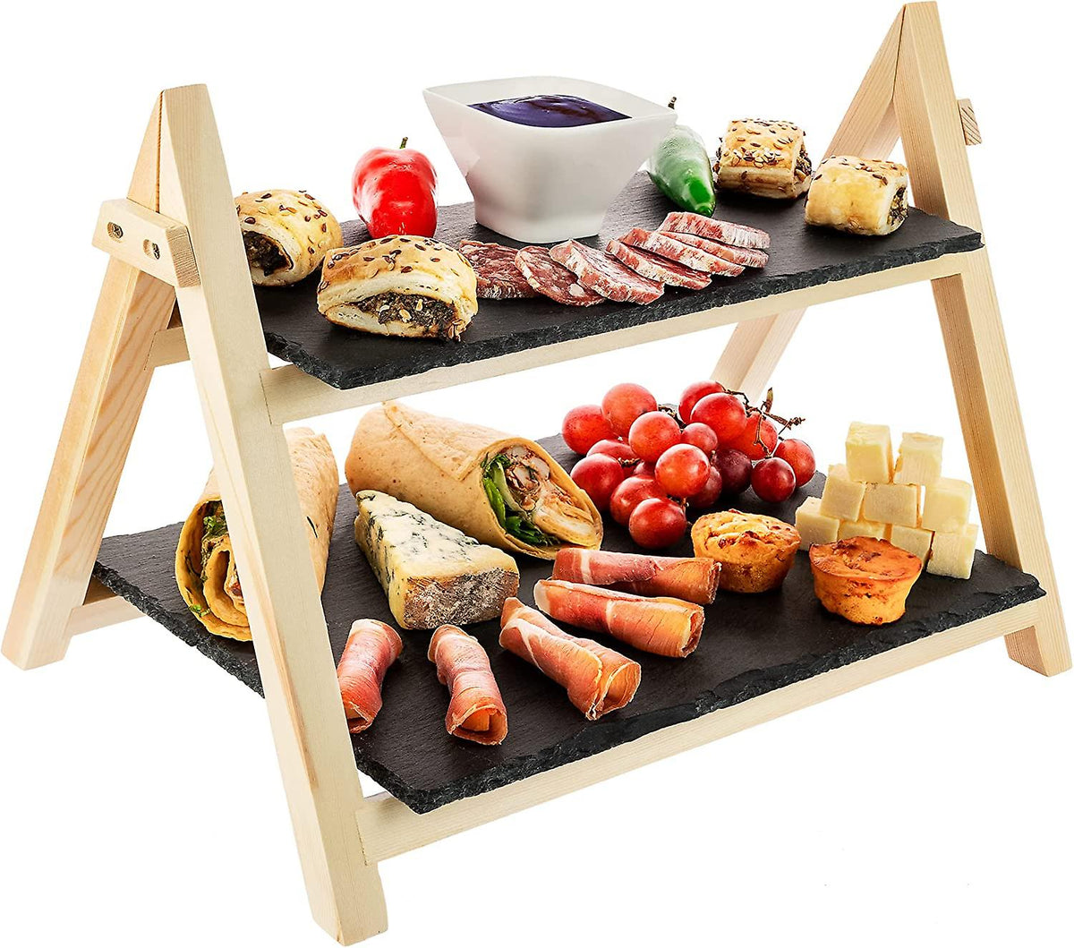 Serving Platter with Wood Frame