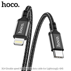 hoco. X14 iPhone Lightning Double Speed PD Charging Cable Black(L=1M)