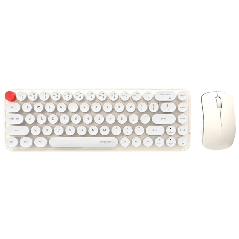 MOFII Wireless Keyboard and Mouse Set - off-white
