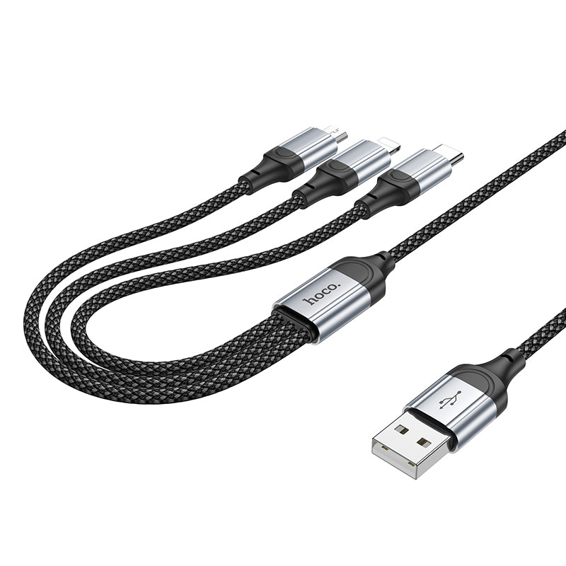 hoco. 3-in-1 iPhone Lightning Micro-USB Type-C Charging Data Cable X102