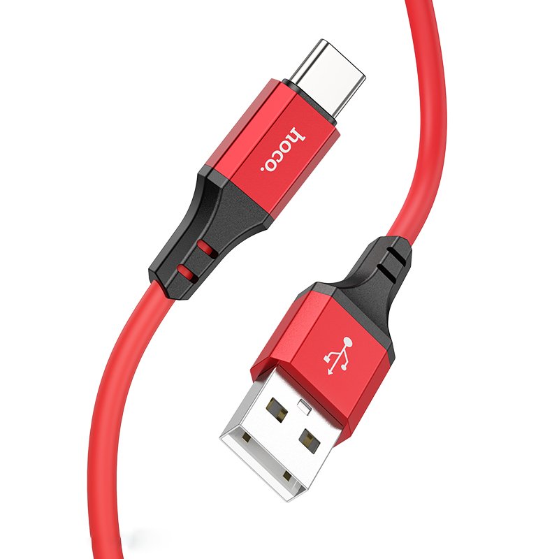 hoco. X86 Type-C Silicone Charging Cable Red