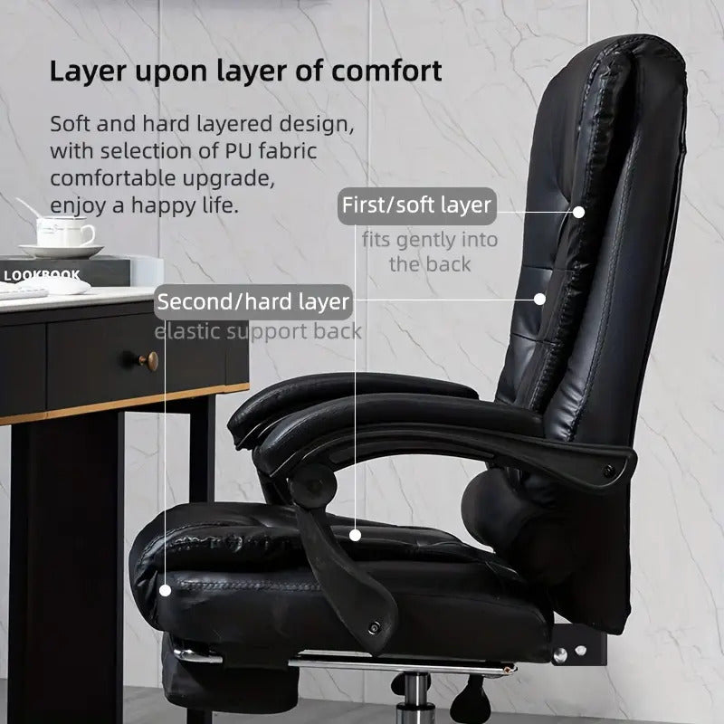 Workspace Executive Chair with Footrest Black