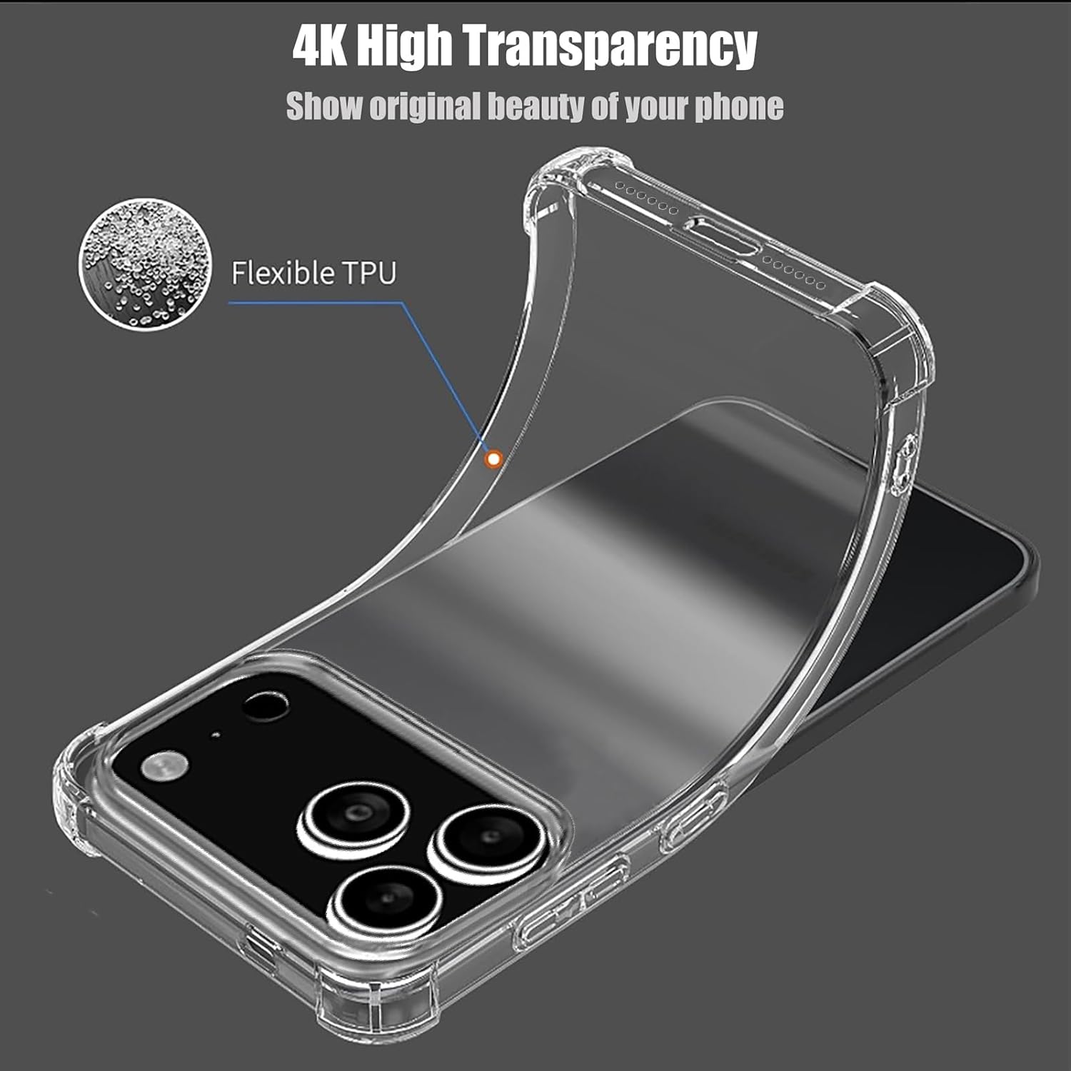 Shockproof TPU Corner Protector Clear Case for iPhone 17 Pro Case