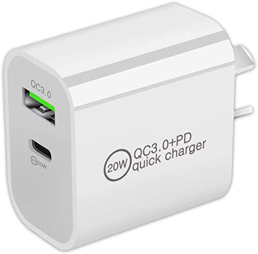 20W USB-C & USB-A Wall Charger for iPhone, Samsung & Huawei