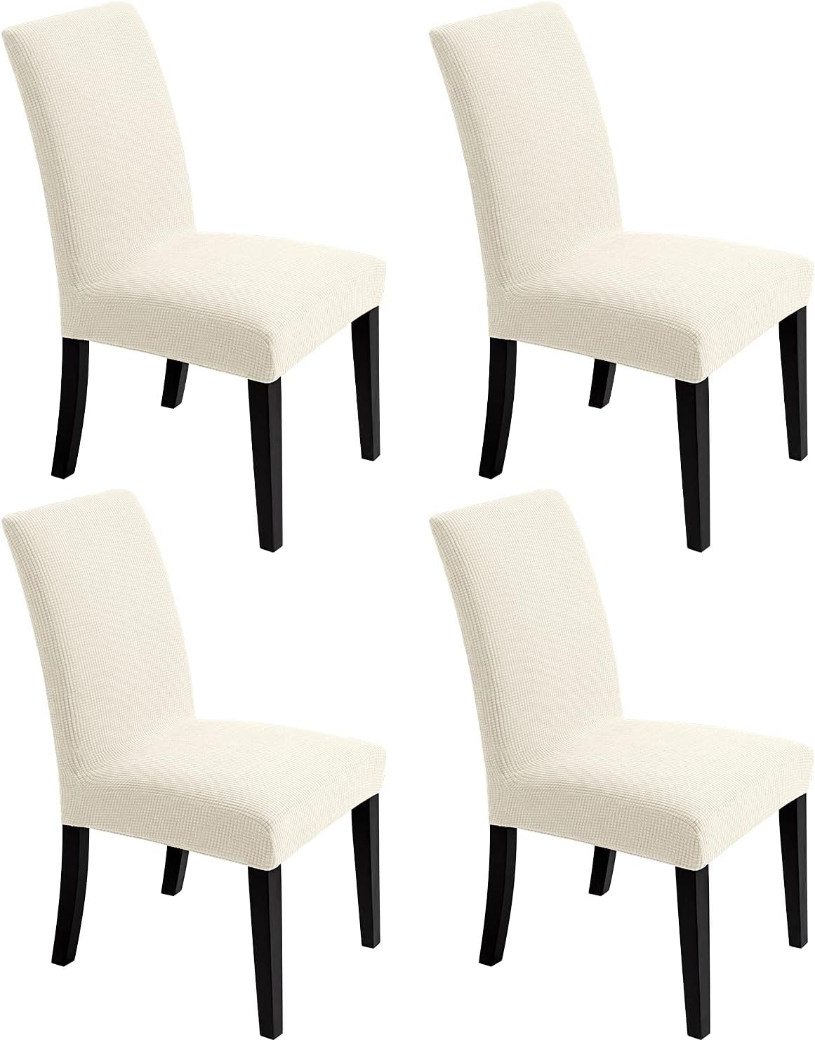 4PCs Waterproof Dinning Chair Covers White