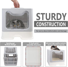 Foldable Cat Litter Box with Lid