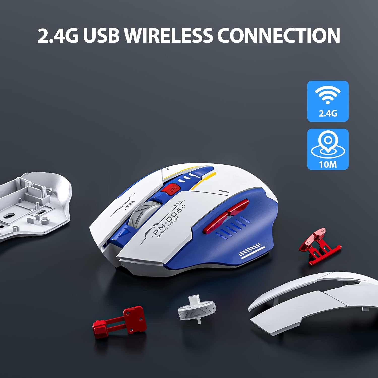 INPHIC F9 2.4G Wireless Silent Gaming Office Mouse