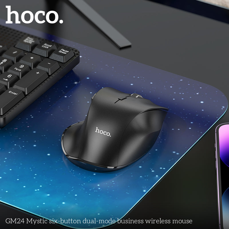 Hoco GM24 Six-Button Dual-Mode Wireless Mouse - Black