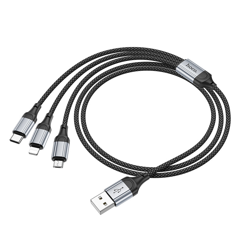hoco. 3-in-1 iPhone Lightning Micro-USB Type-C Charging Data Cable X102