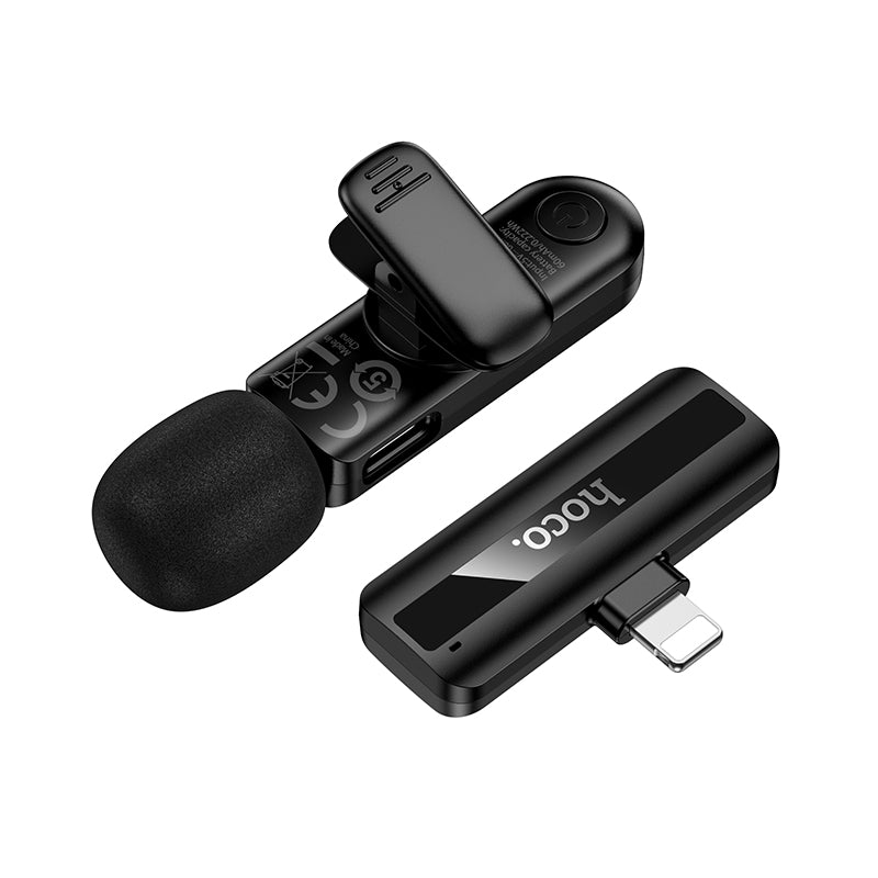 Hoco L20 Lightning Wireless Lavalier Microphone for iPhone