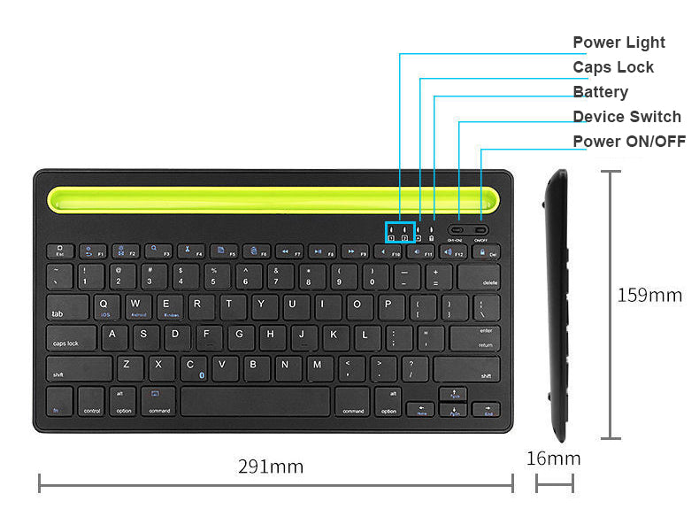 Wireless Multi-Device Keyboard - Black/White