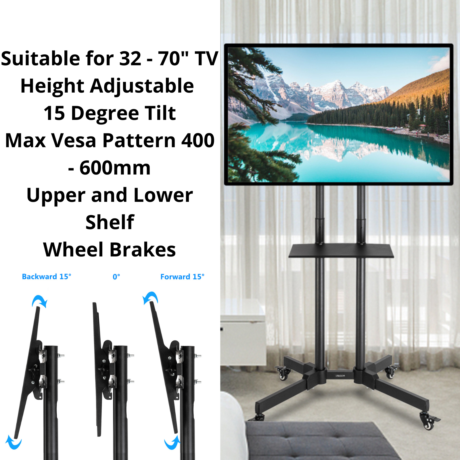 Protable TV stand with Wheels 32-70"