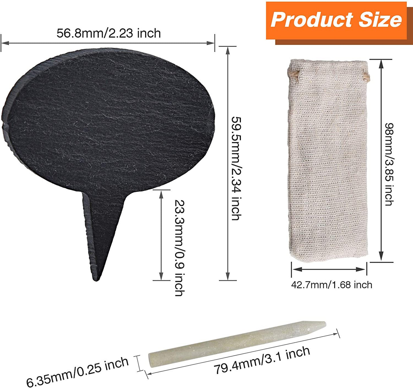 Slate Stone Cheese Markers