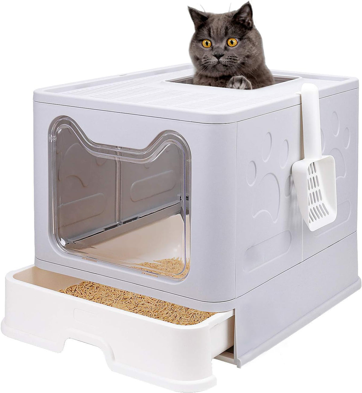 Foldable Cat Litter Box with Lid