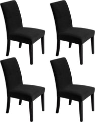 4PCs Waterproof Dinning Chair Covers Black