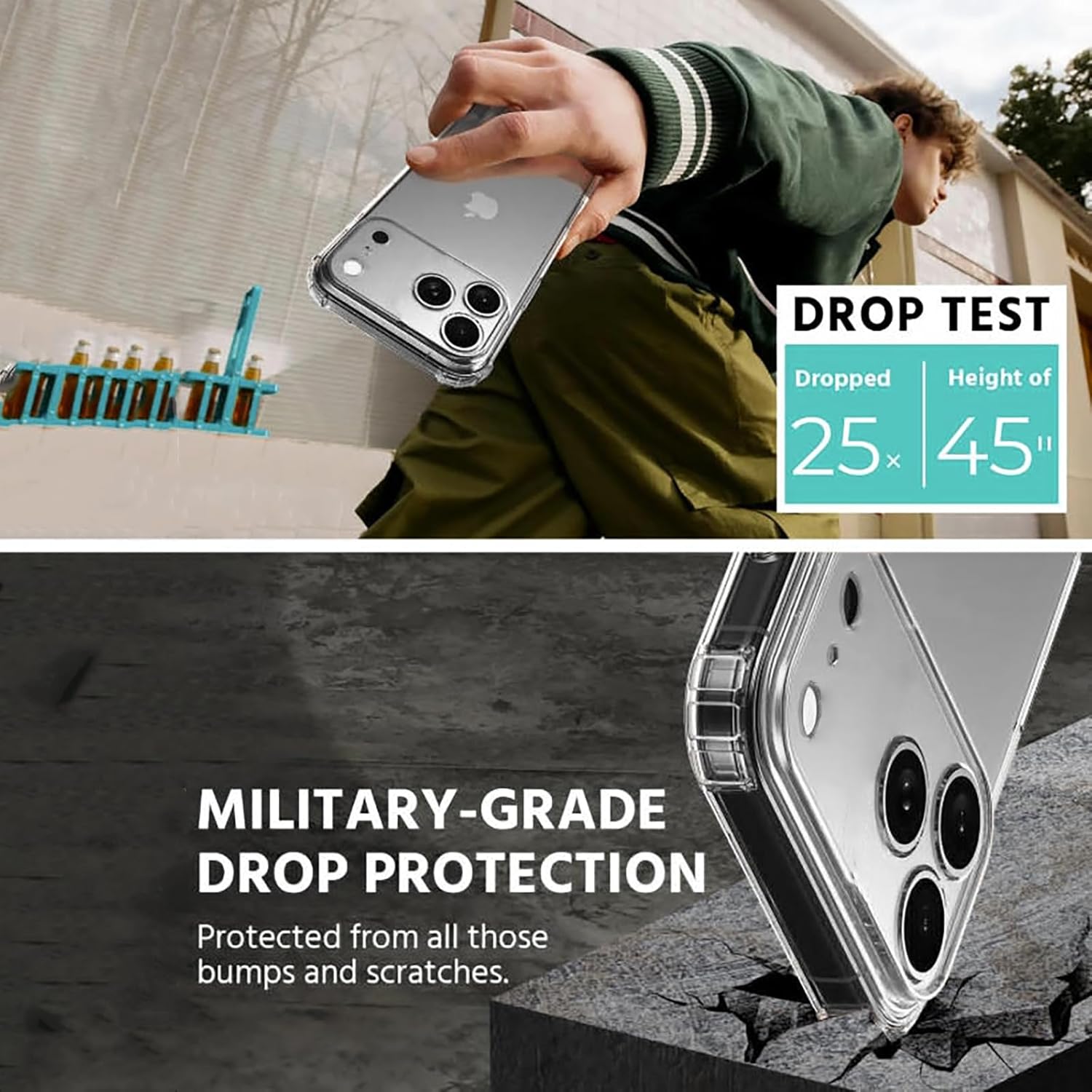 Shockproof TPU Corner Protector Clear Case for iPhone 17 Pro Case