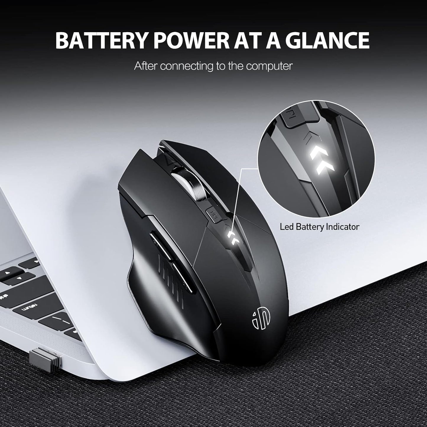 INPHIC Ergonomic Rechargeable Wireless Mouse